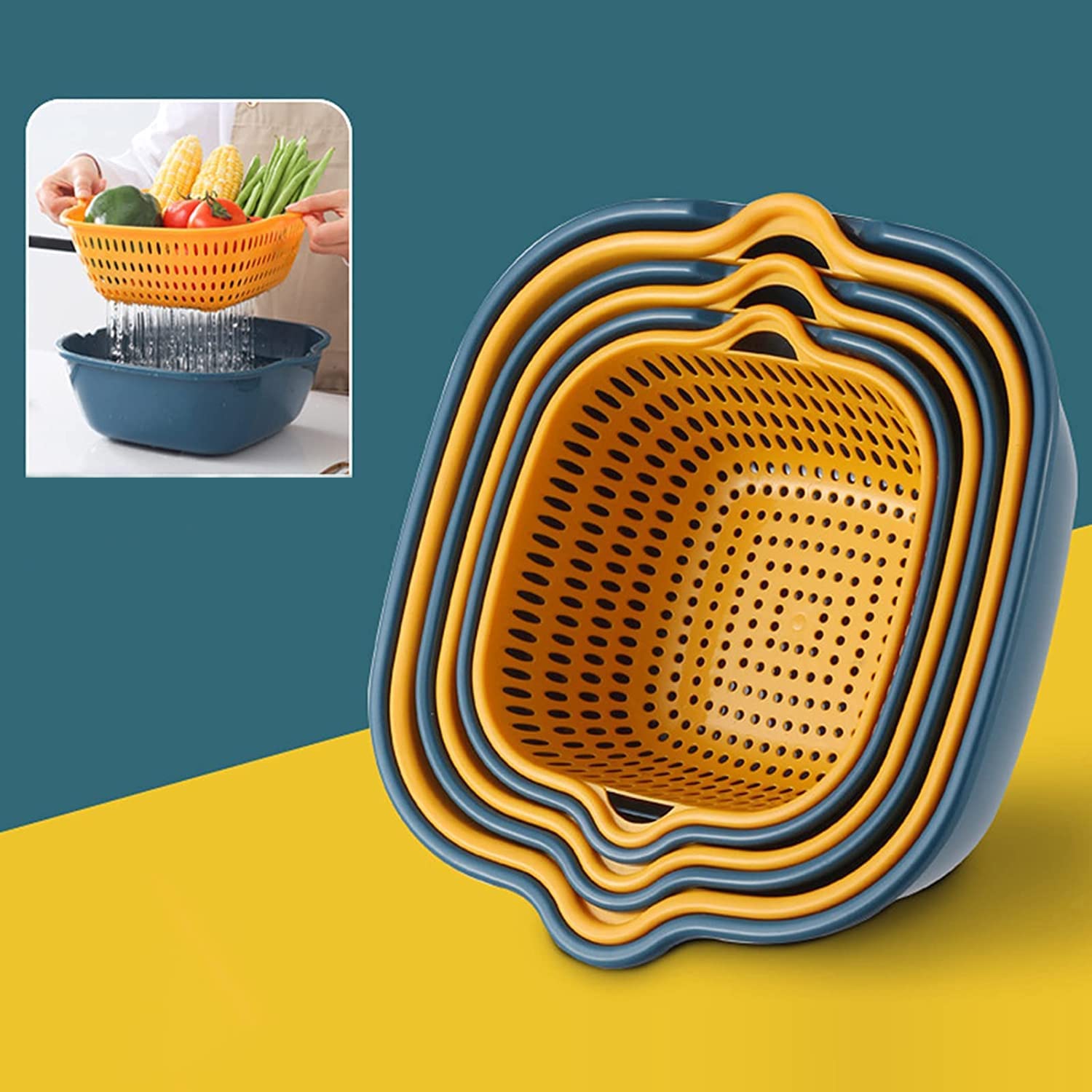 KitchEase 6 Piece Drain Basket Set