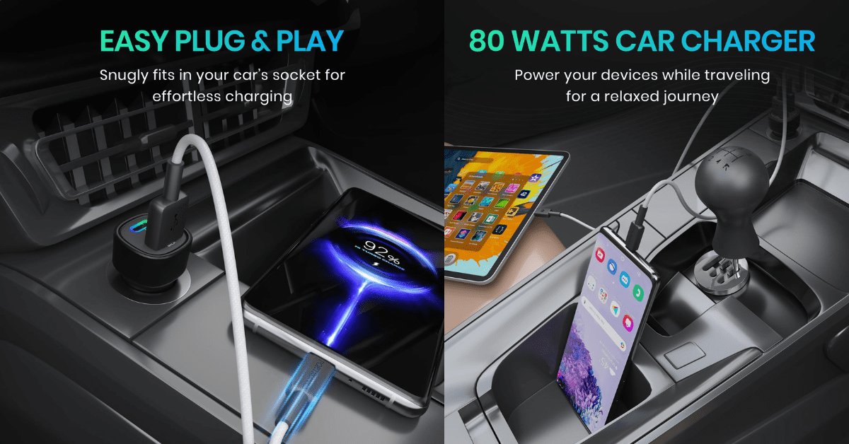 Portronics 80W Car Charger