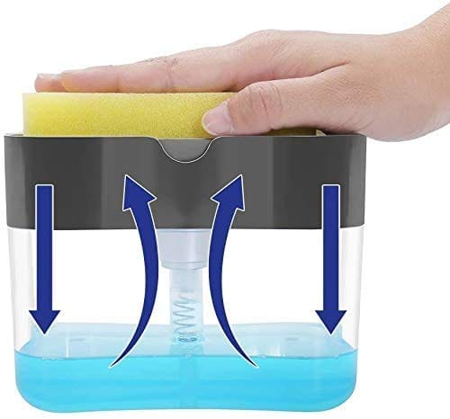 Vasukie 2 in 1 Soap Dispenser Sponge Holder